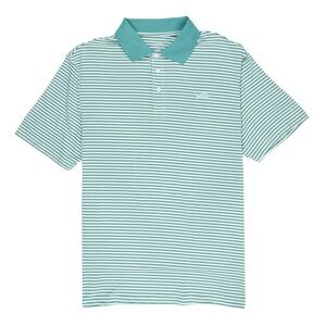 AFTCO Men's Aqua Striped Polo Shirt size large